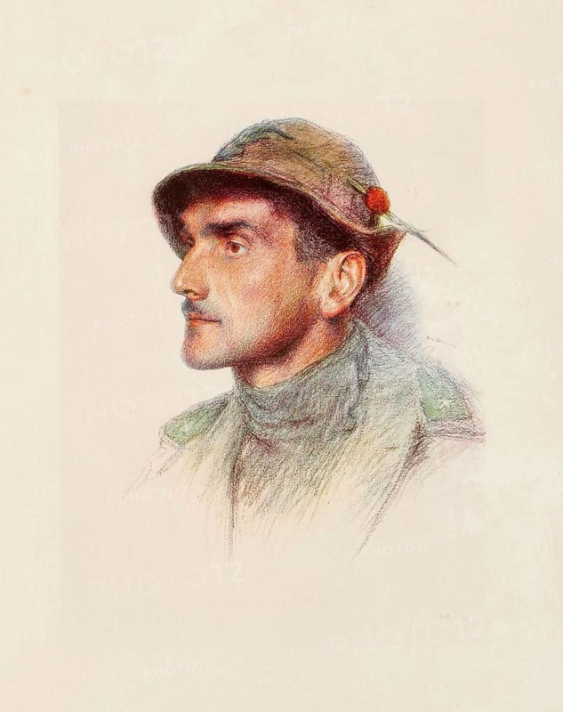 The Allies in the First World War, Italy, Alpine non-commissioned officer, Emilio Dones from Milan, Historical, digitally restored reproduction from a 19th century original, Record date not stated, Europe
