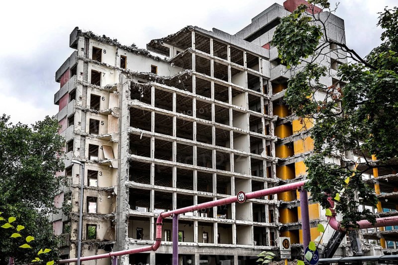 Demolition of office tower at the Urania. The administration building, built in 1967, will be gutted and replaced by a new building, Berlin, 03.07.2024., Berlin, Berlin, Germany, Europe