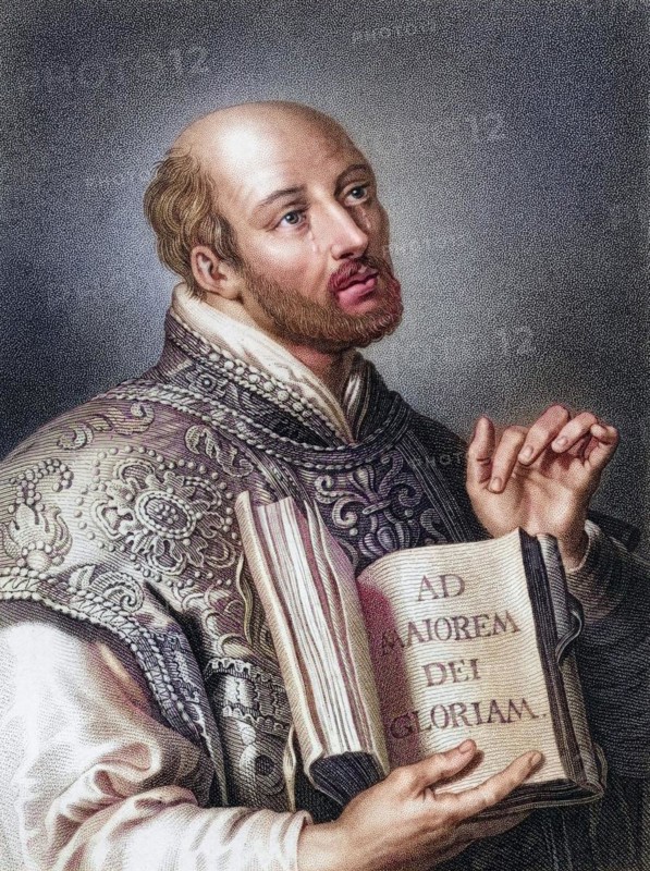 St Ignatius of Loyola 1491-1556 Spanish theologian and Jesuit, founder of the Society of Jesus From the book Gallery of Portraits, published in 1833, Historical, digitally restored reproduction from a 19th century original, Record date not stated