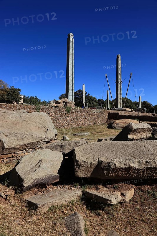 Tigray region, in the stele park of Axum, Aksum, ancient cemetery of the Axumite kings, Ethiopia, Africa