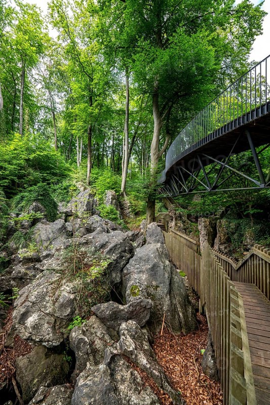 The Felsenmeer in Hemer, Sauerland, geotope, with rugged rock formations, nature reserve, North Rhine-Westphalia, Germany, Europe