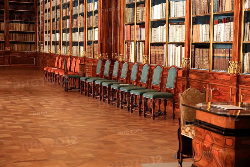 In the monastery library, the library hall in the Strahov Praemonstratensian Monastery, Prague, Czech Republic, Europe
