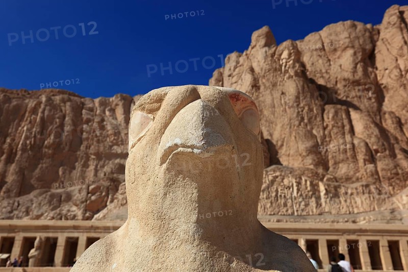 Part of the temple complex, mortuary temple of the first female pharaoh Hatshepsut, Hatshepsut Temple in Deir el-Bahari on the west bank of the Nile in Thebes, Africa, Egypt, Africa