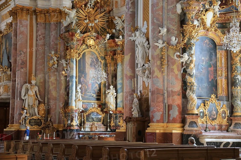 Interior of the Cistercian Abbey Church Fürstenfeld in Fürstenfeldbruck, Upper Bavaria, Bavaria, Germany, Europe