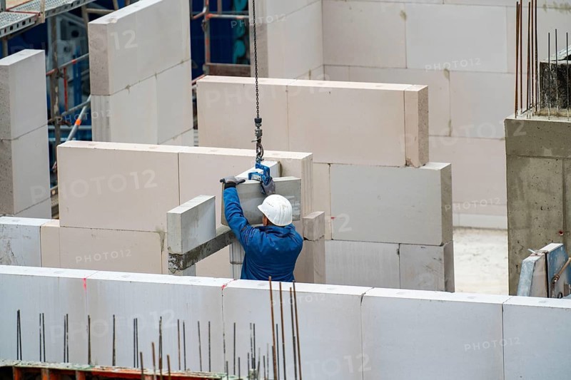 Construction site, new construction of apartment blocks, shell construction, North Rhine-Westphalia, Germany, Europe