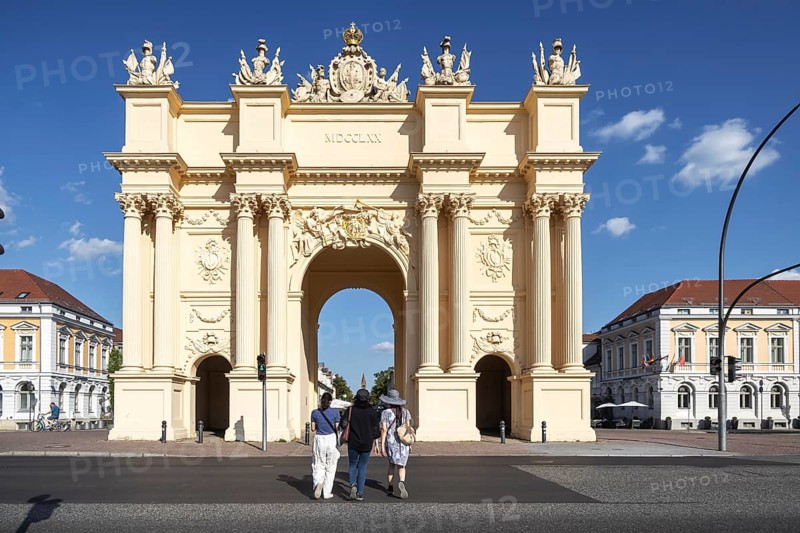 City view of Potsdam. Brandenburg Tor and Luisenplatz. Potsdam, Brandenburg, Germany, Europe