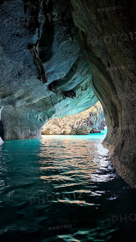 Capillas de Marmol in Lago General Carrera in Patagonia on the Carretera austral, Patagonia, Chile, South America