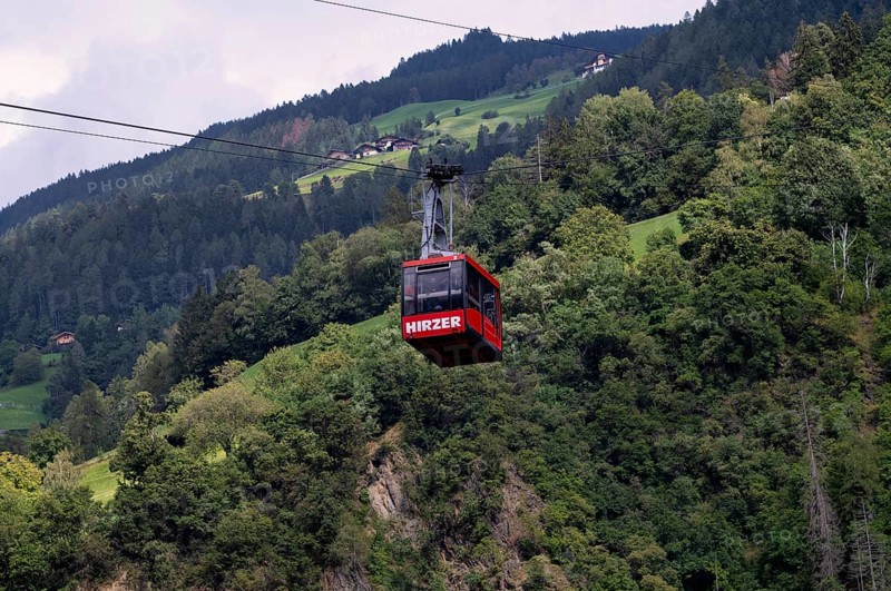 Hirzer cable car, gondola from the valley station to the middle station, Almenweg, Klammeben, Hirzer near Saltaus, Passeier Valley, Schenna, Scena, South Tyrol, Autonomous Province of Bolzano, Italy, Europe