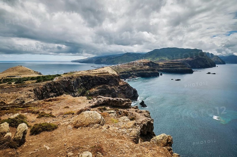 Madeira Island scenic rugged landscape view from Ponta do Sao Lourenco cape. Madeira, Portugal, Europe