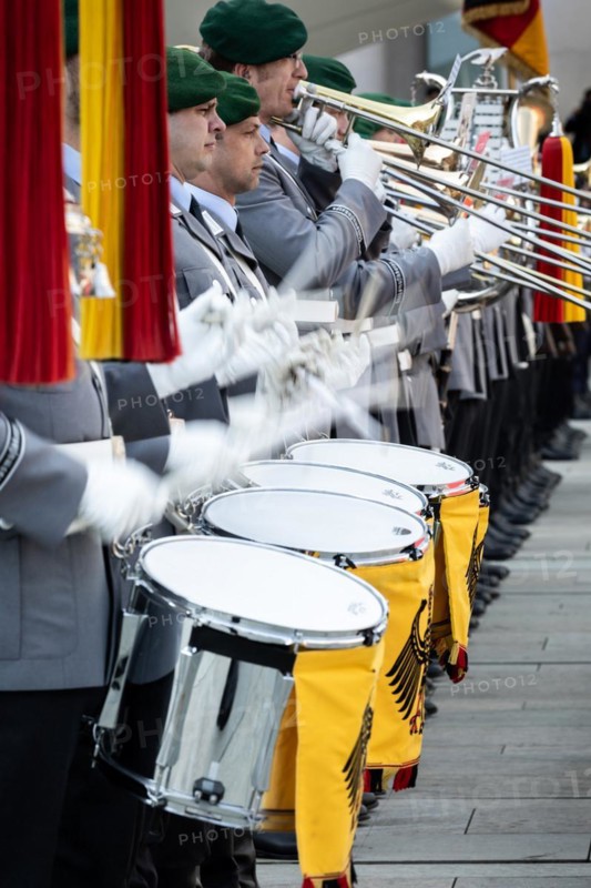 Army soldiers of the Staff Music Corps recorded during a state visit by Ferdinand Marcos Jr. (not pictured), President of the Republic of the Philippines to Olaf Scholz (not pictured), Federal Chancellor, recorded in Berlin, 12 March 2024