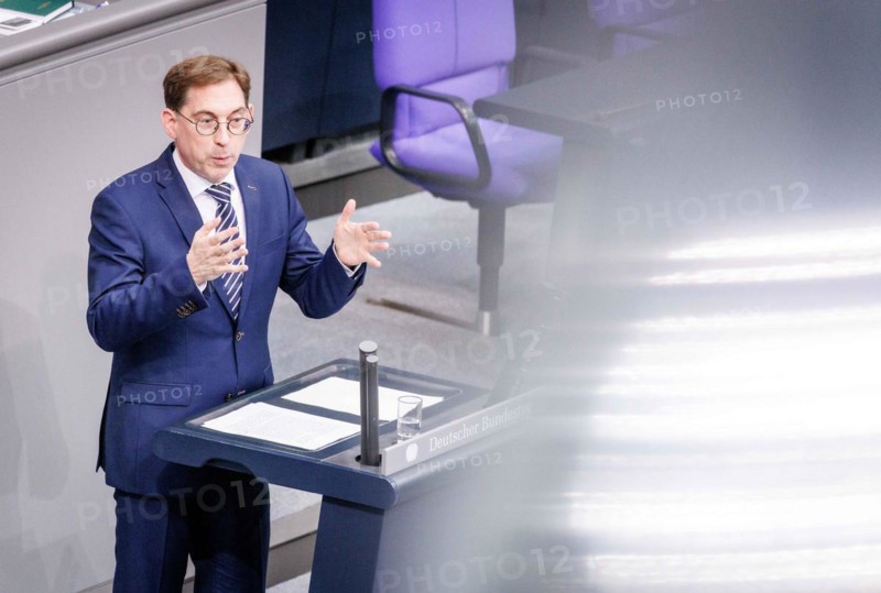Thorsten Lieb, Member of the German Bundestag (FDP), recorded during a speech on the euro balance sheet in the German Bundestag in Berlin, 22/02/2024