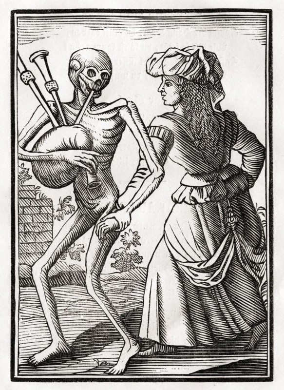 Der Tod kommt für die ungläubige Frau Aus Der Todten Tanz oder Der Tanz des Todes, Basel 1843, Death comes for the Unbelieving Woman From Der Todten Tanz or The Dance of Death published Basel 1843, Historic, digitally restored reproduction from a 19th century original, Record date not stated