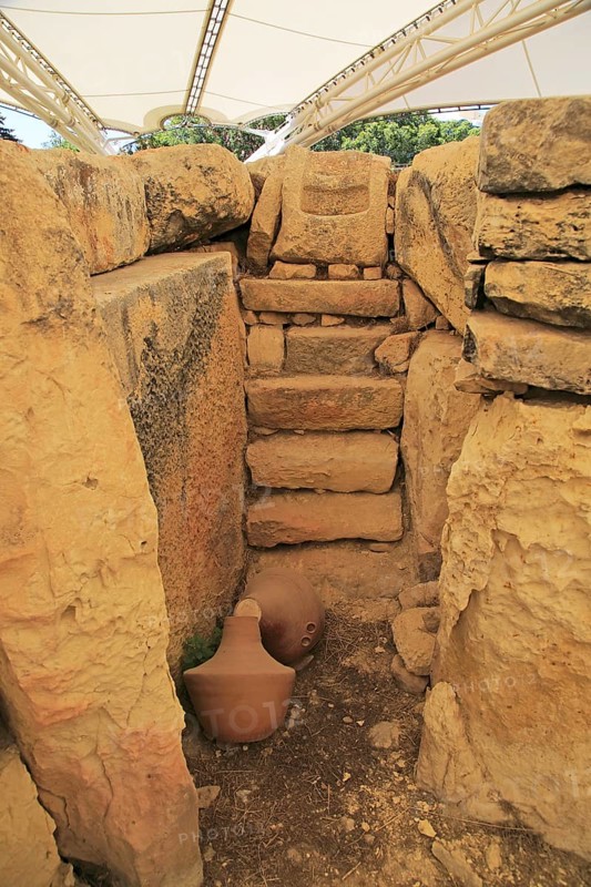 Tarxien neolithic megalithic prehistoric temple complex site, Malta, Europe
