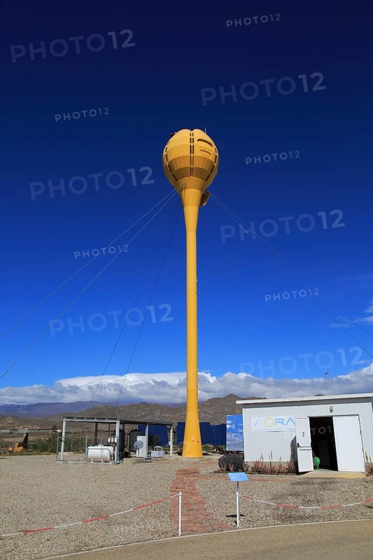 Heliostats reflect sunrays to receiver tower, solar energy scientific research centre, Tabernas, Almeria, Spain, AORA Tulip System, Europe