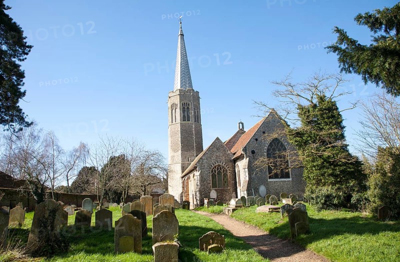 The octagonal tower of All Saints church, Wickham Market, Suffolk, England, United Kingdom, Europe