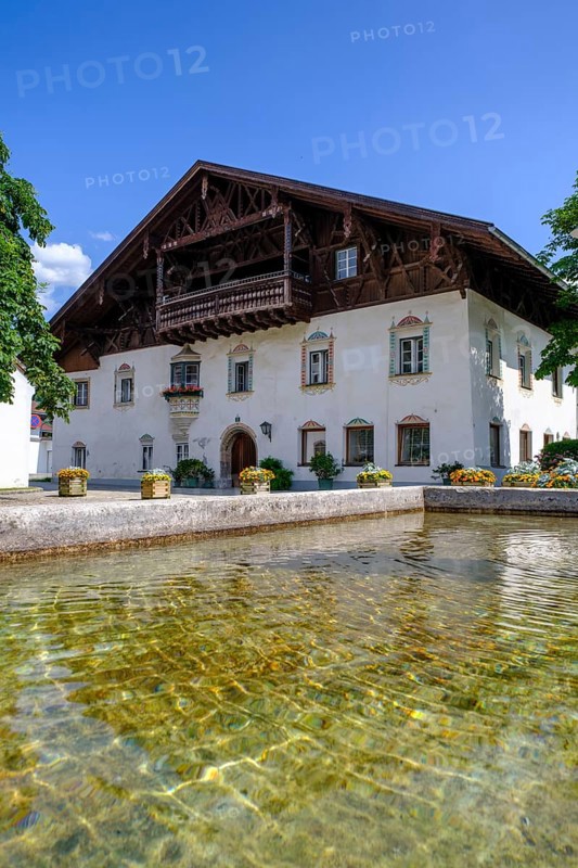 Village square, Kolsass, Inntal, Tyrol, Austria, Europe