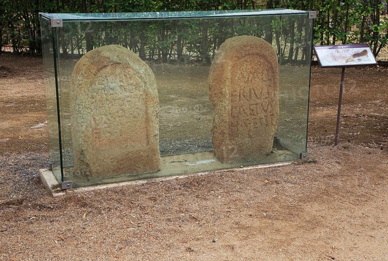 Columbarios Roman burial ground funerary monuments grave stones, Merida, Extremadura, Spain, Europe