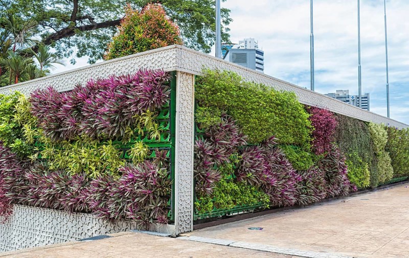 Vertical garden in the center of Kuala Lumpur, Malaysia, Asia
