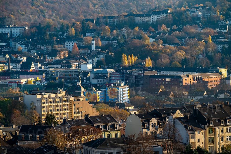 View over Wuppertal-Oberbarmen, eastern district of Wuppertal, North Rhine-Westphalia, Germany, Europe