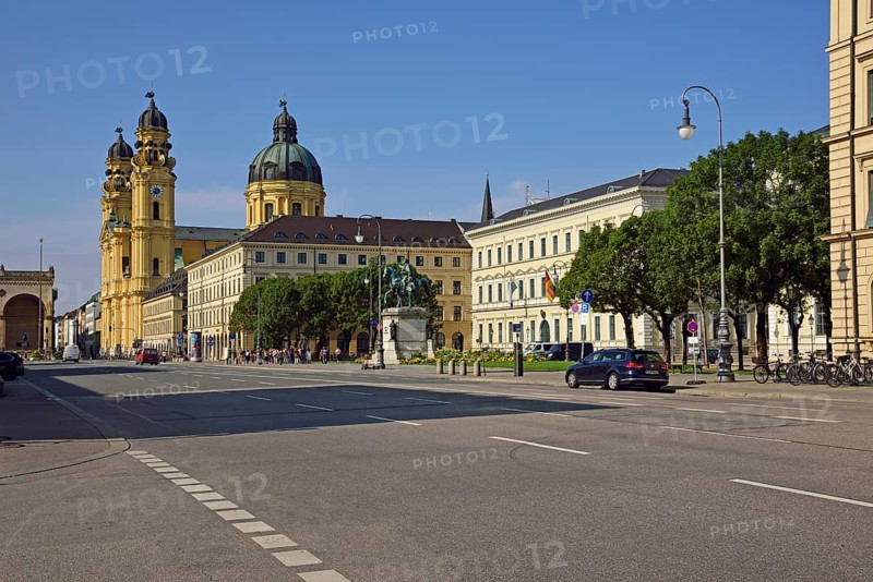 Europe, Germany, Bavaria, Munich, Odeonsplatz, Theatine Church, St Cajetan, founder of the Theatine Order, built 1663 to 1768, Baroque, Ludwigstraße, Europe