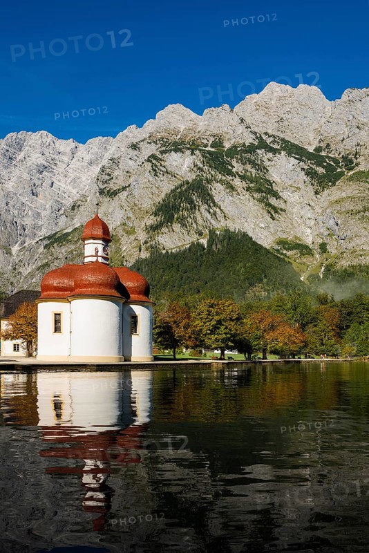 Church of St Bartholomä, Königssee, Schönau, Berchtesgaden National Park, Berchtesgadener Land, Upper Bavaria, Bavaria, Germany, Europe
