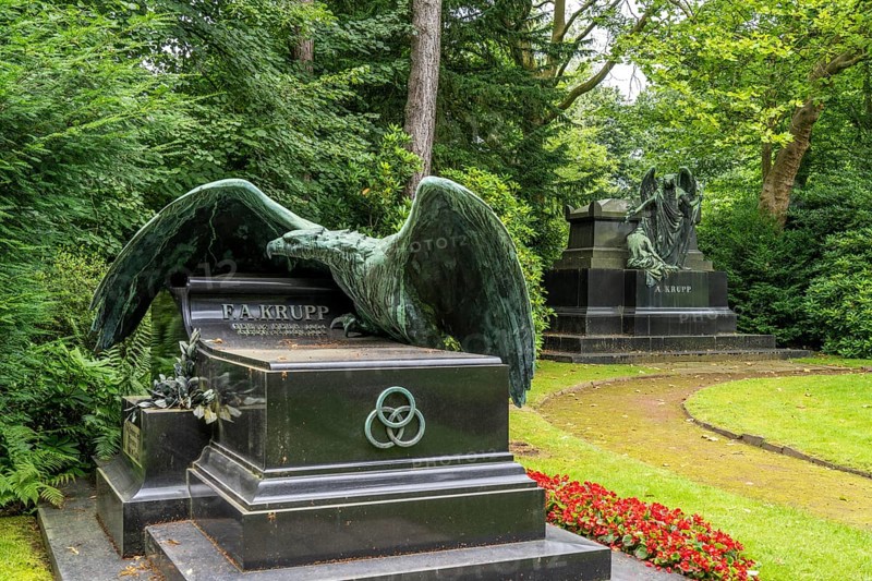 Bredeney cemetery, Krupp family cemetery, in Essen, North Rhine-Westphalia, Germany, grave of Friedrich Alfred Krupp and Alfred Krupp, Europe
