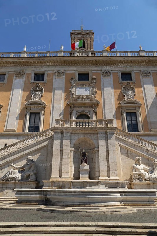 Senatorial Palace, Palazzo Senatorio, on the Capitol, Capitoline Hill in Rome, City Hall of the city, Rome, Italy, Europe