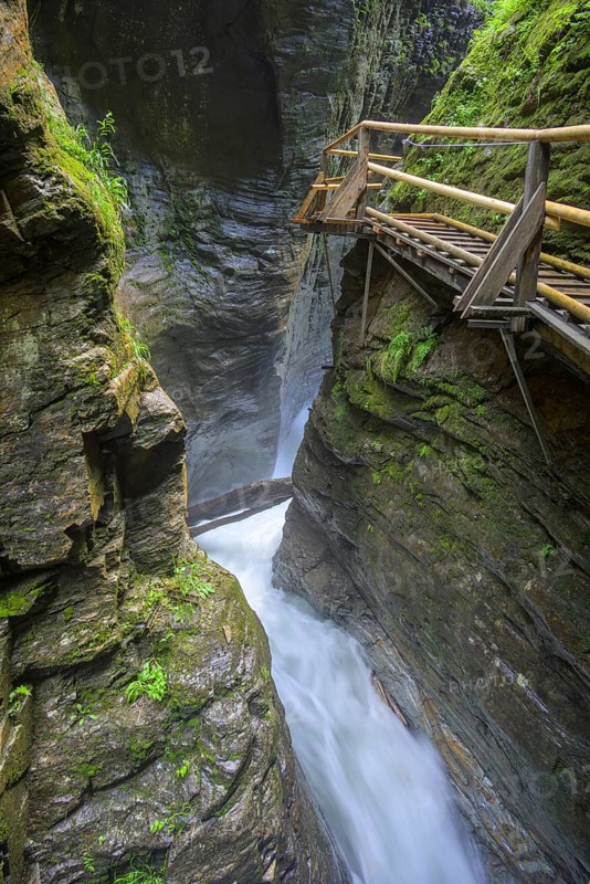 Climbing facility in the Raggaschlucht gorge, Flattach, Carinthia, Austria, Europe