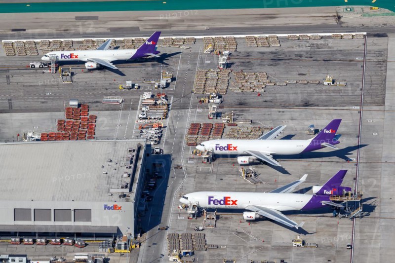 FedEx Express aircraft at Los Angeles Airport, USA, North America