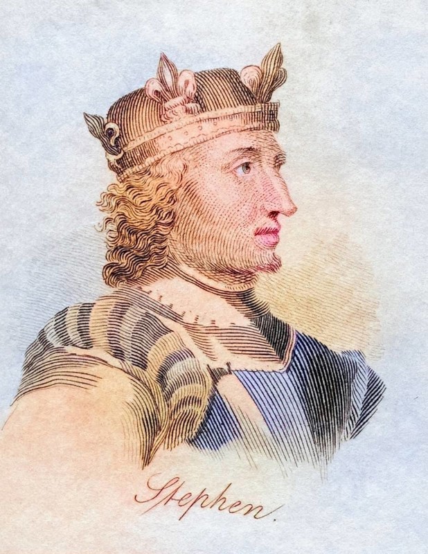 King Stephen of England also Stephen of Blois 1096, 1154 Last Norman King of England from the book Crabbs Historical Dictionary from 1825, Historical, digitally restored reproduction from a 19th century original, Record date not stated