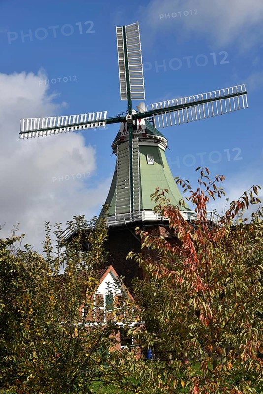 Europe, Germany, Lower Saxony, Hamburg Metropolitan Region, Altes Land, Stade District, Hollern-Twielenfleth, Venti Amica historic windmill, Europe