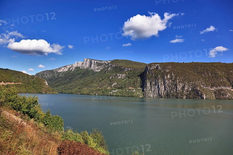Wallachia, Danube at Sivinita, view of the Serbian side, Iron Tor nature park Park, Danube landscape, Romania, Europe