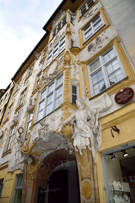 Europe, Germany, Bavaria, Munich, Old Town, Asamhaus, 16th century, façade stucco from 1734, residence of the Asam brothers, Europe
