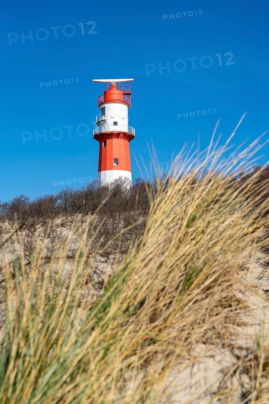 Small Borkum lighthouse, out of service since 2003, still serves as an antenna support for the Ems traffic safety system, North Sea island of Borkum, Lower Saxony, Germany, Europe