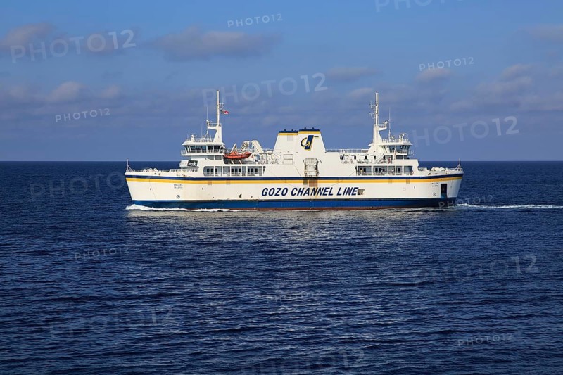 Gozo Channel Line ferry ship crossing between islands of Malta and Gozo
