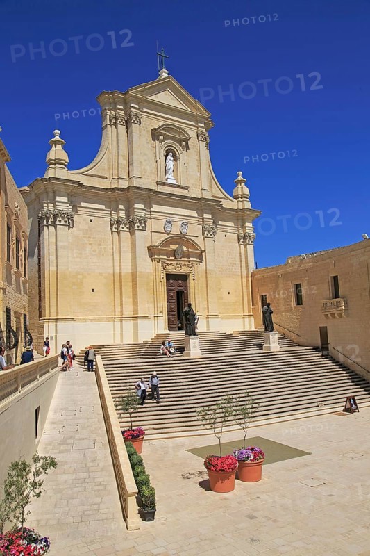Cathedral church of the Assumption in citadel castle Il-Kastell, Victoria Rabat, Gozo, Malta, Europe
