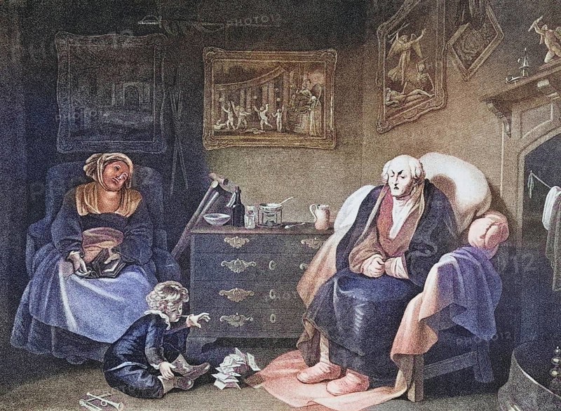 As you like it. Act II. Scene VII: The seven ages of man. Seventh Age. From the Boydell Shakespeare Gallery, published at the end of the 19th century, Historic, digitally restored reproduction from a 19th century original, Record date not stated