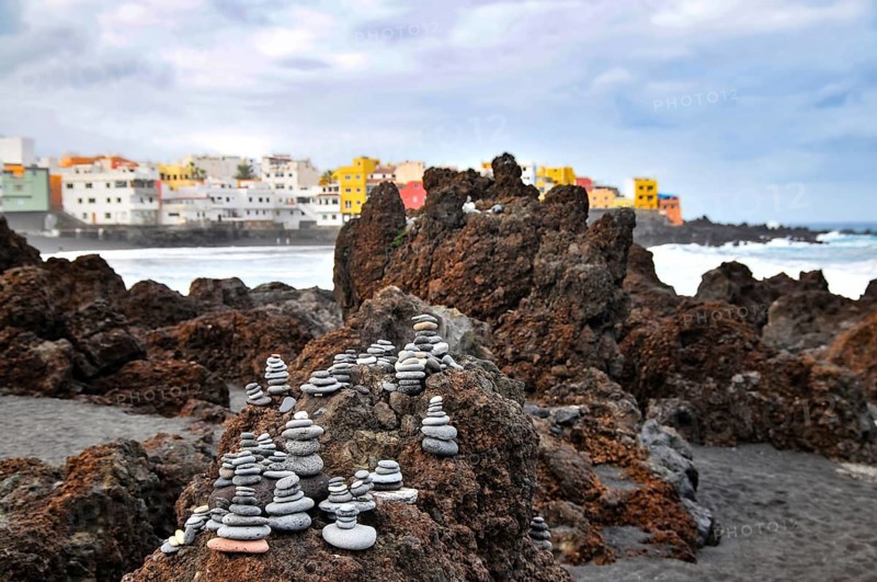 Playa Maria Jiménez beach near Puerto de la Cruz on the north coast of the island of Tenerife, Spain, Europe