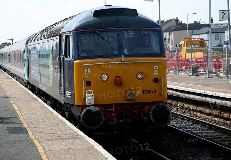 Class 47 diesel-electric locomotive at Lowestoft station, Suffolk, England, United Kingdom, Europe