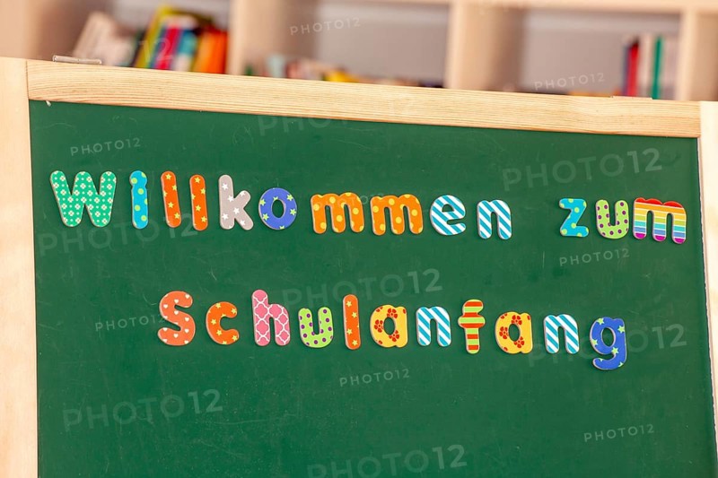School blackboard with the inscription Welcome to the start of school