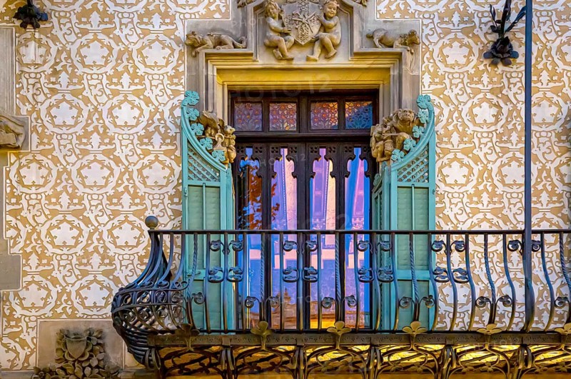 Barcelona, buildings along Passeig de Gracia avenue