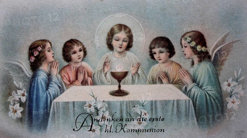 Picture of a saint, commemoration of the first holy communion, Austria, 1900, historical, digital reproduction of an original from the 19th century, Europe