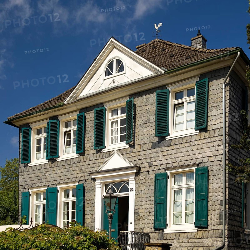 House in the Bergisch-Classicist style, named Bährens House after the pastor of the same name, Schwerte, North Rhine-Westphalia, Germany, Europe
