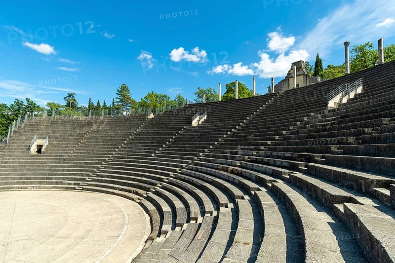 Vaison-la-Romaine. Ancient theater of archaeological site of Puymin. Vaucluse. Provence-Alpes-Côte d'Azur. France