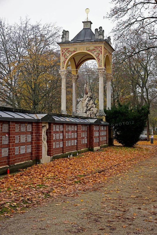 Europe, Germany, Bavaria, Munich, Western cemetery, columbarium, urn wall, small temple, Hamburg, Hamburg, Federal Republic of Germany, Europe