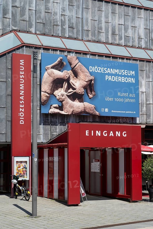 Entrance to the Diocesan Museum, Market Square, Paderborn, Westphalia, North Rhine-Westphalia, Germany, Europe