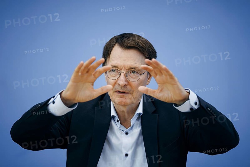 Karl Lauterbach (SPD), Federal Minister of Health, recorded during a press conference on the Healthy Heart Act at the Federal Press Conference in Berlin, 28 August 2024