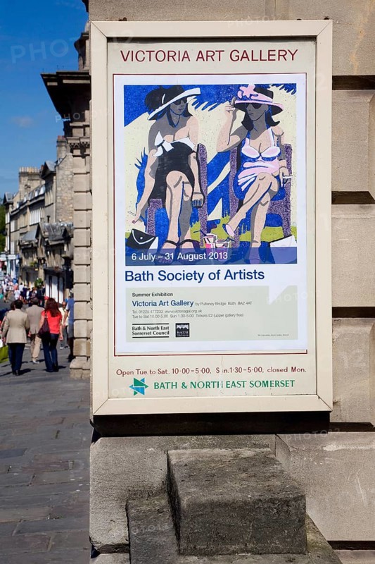 Poster for exhibition of local society of artists at the Victoria Art gallery, Bath, Somerset, England, United Kingdom, Europe