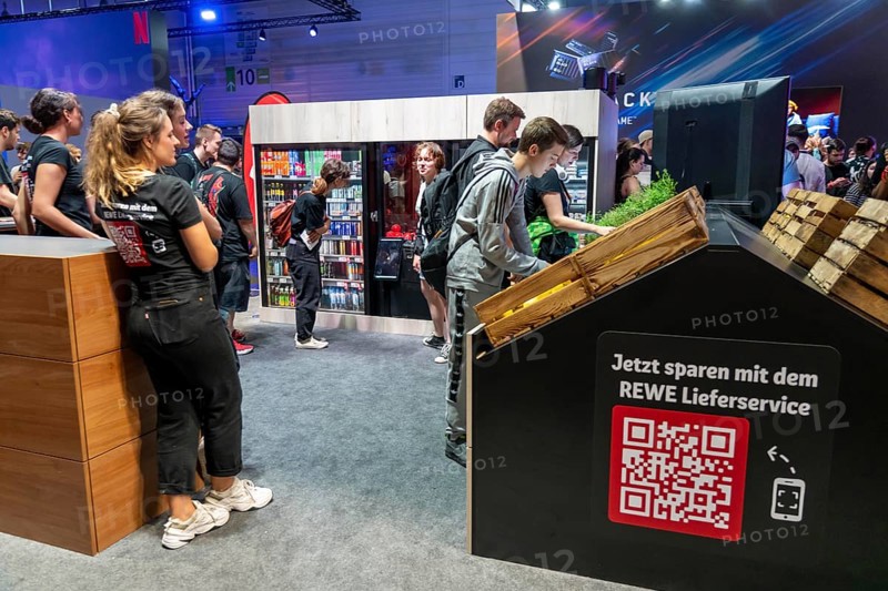Gamescom, the world's largest trade fair for video and computer games, REWE Supermarkt Spiel, in Cologne, Germany, Europe