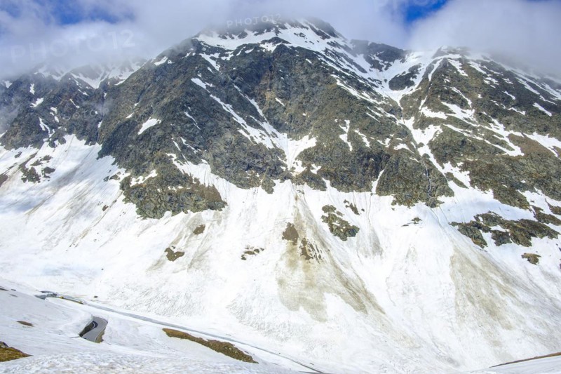Mountain landscape and serpentine road on the Timmelsjoch, Sölden, Tyrol, Austria, Europe
